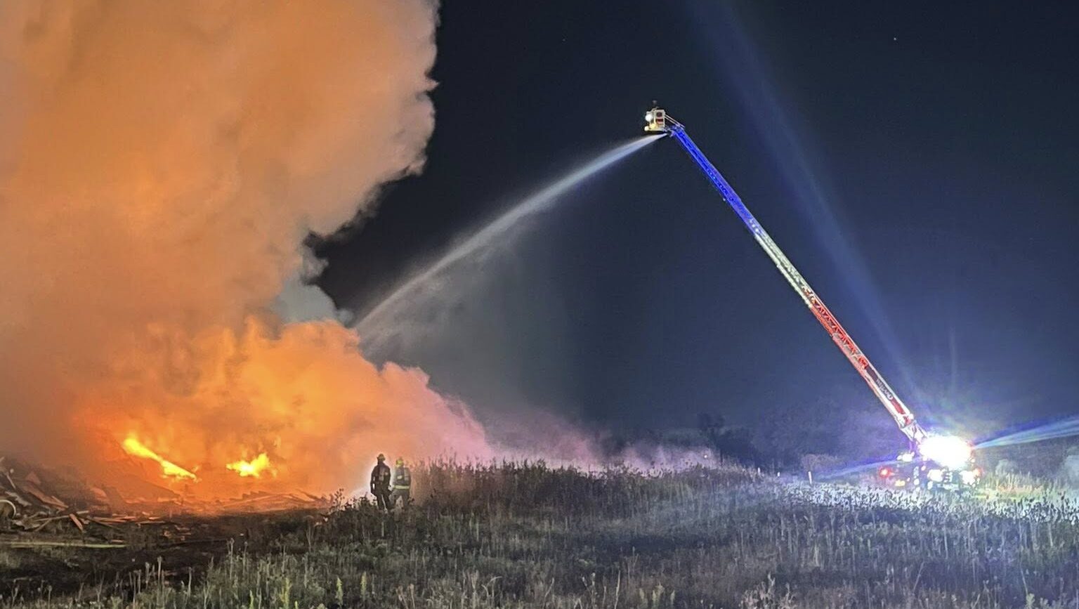 Firefighters battling landfill fire