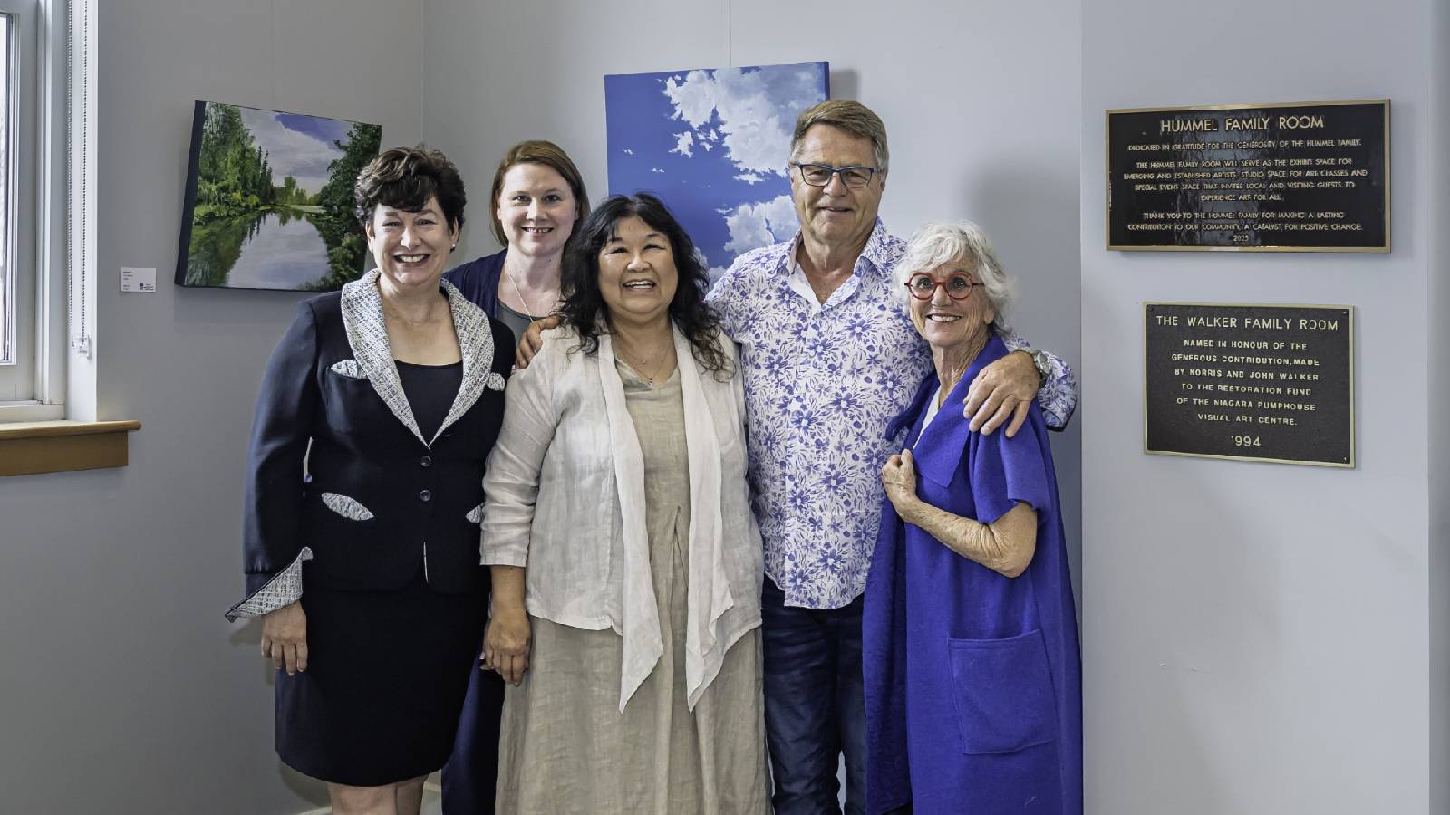 From left to right: Natalie Early, Chair, Board of Directors; Rima Boles, Director; Dorothy Soo-Wiens, Board Member; Rainer Hummel, Art Patron; Lise Andreana, Board Member and Past Chair. Photo courtesy of Dave Van de Laar.