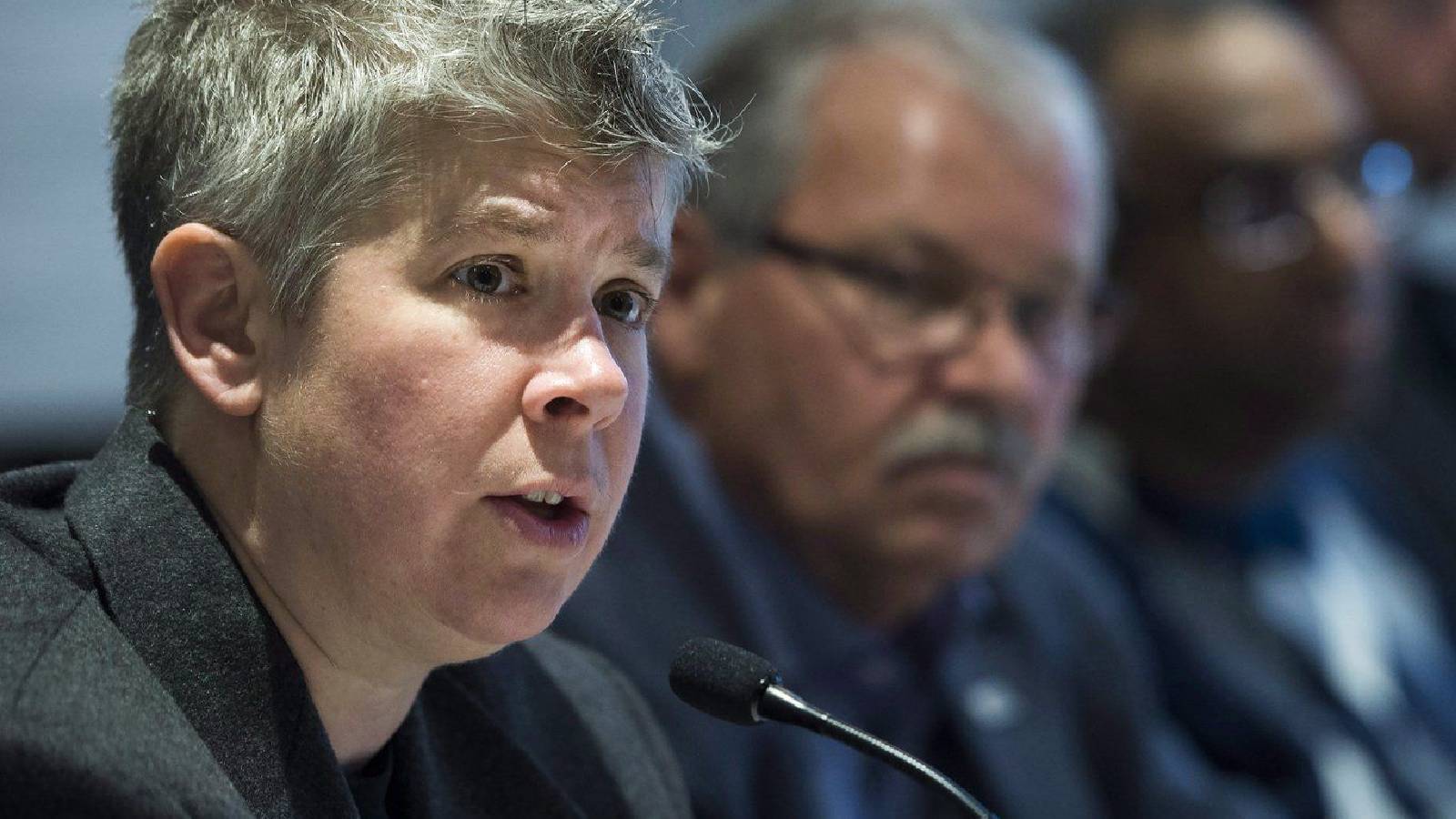 Ontario Public Service Employees lead negotiatior JP Hornick, left, speaks during a press conference in Toronto on Thursday, Nov.16, 2017.THE CANADIAN PRESS/Nathan Denette Nathan Denette