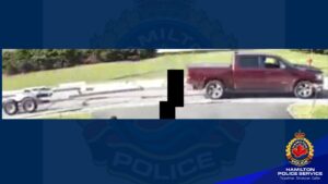 Red truck identified as suspect in a collision in Stoney Creek, Ontario