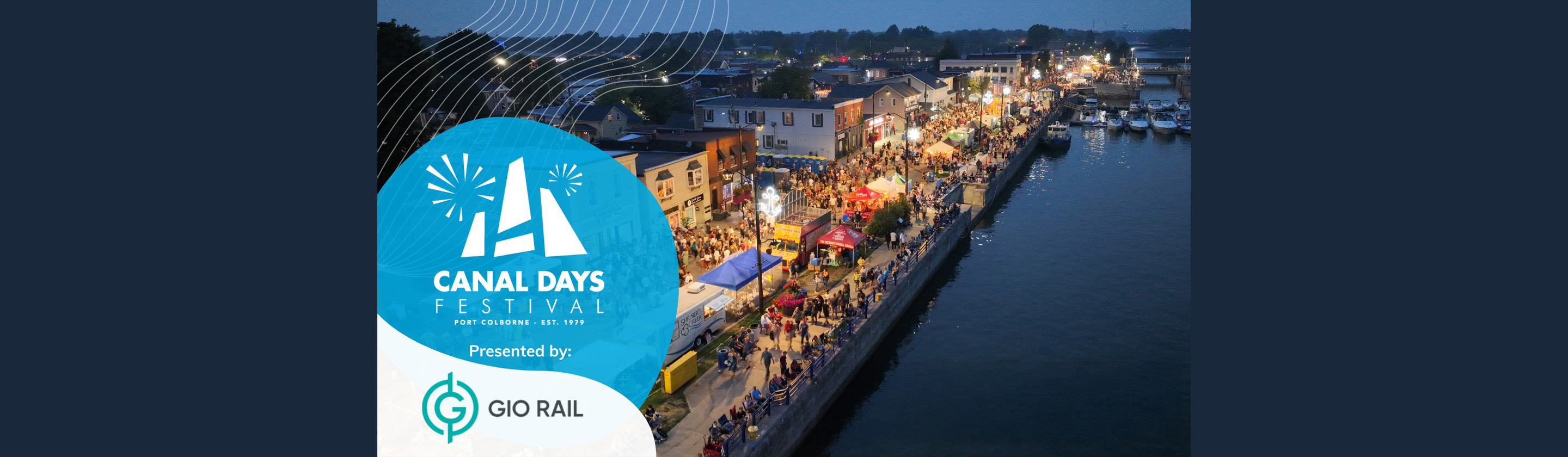 Canal Days promotional image featuring busy boardwalk area at night